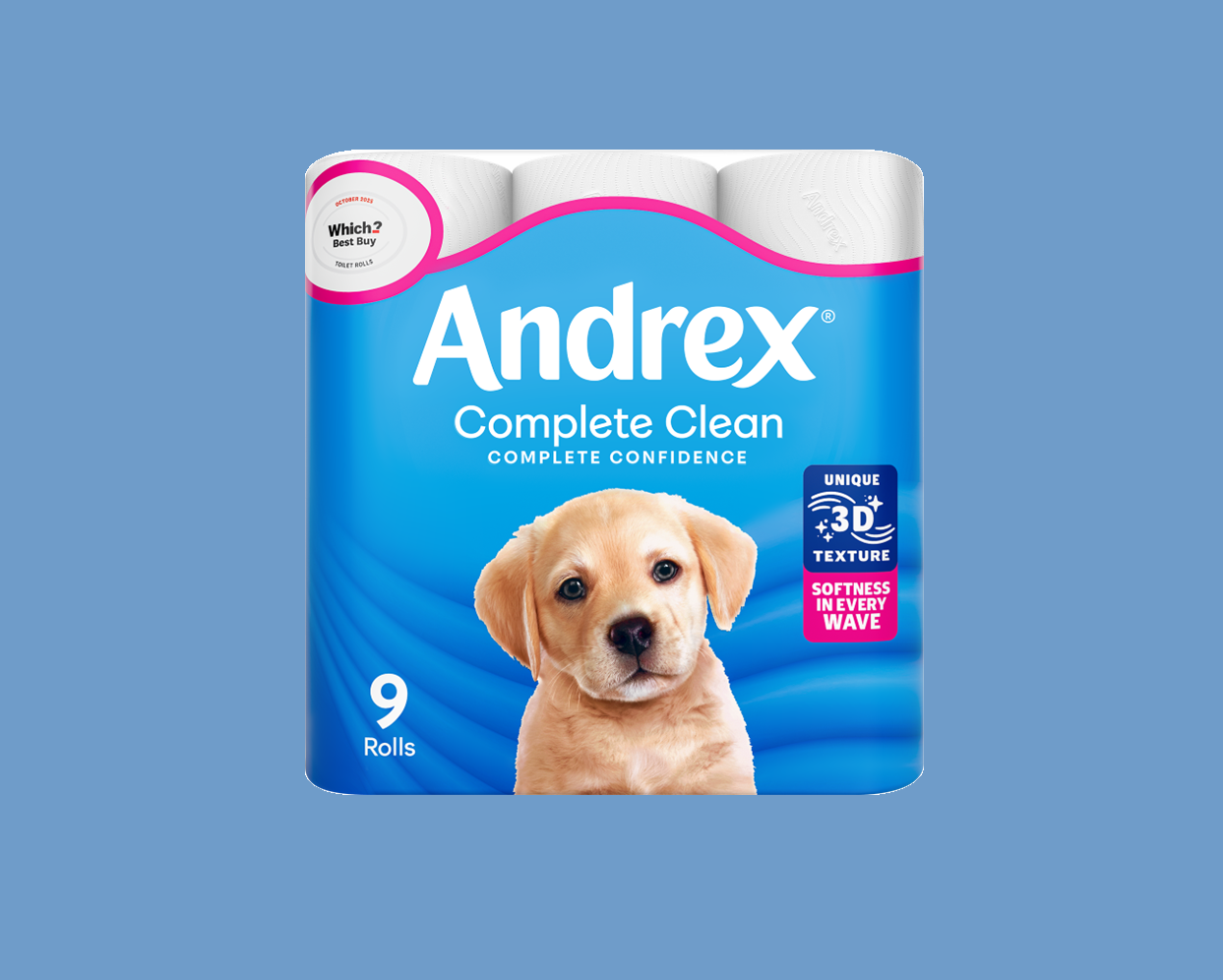 Product range shot on a bathroom shelf