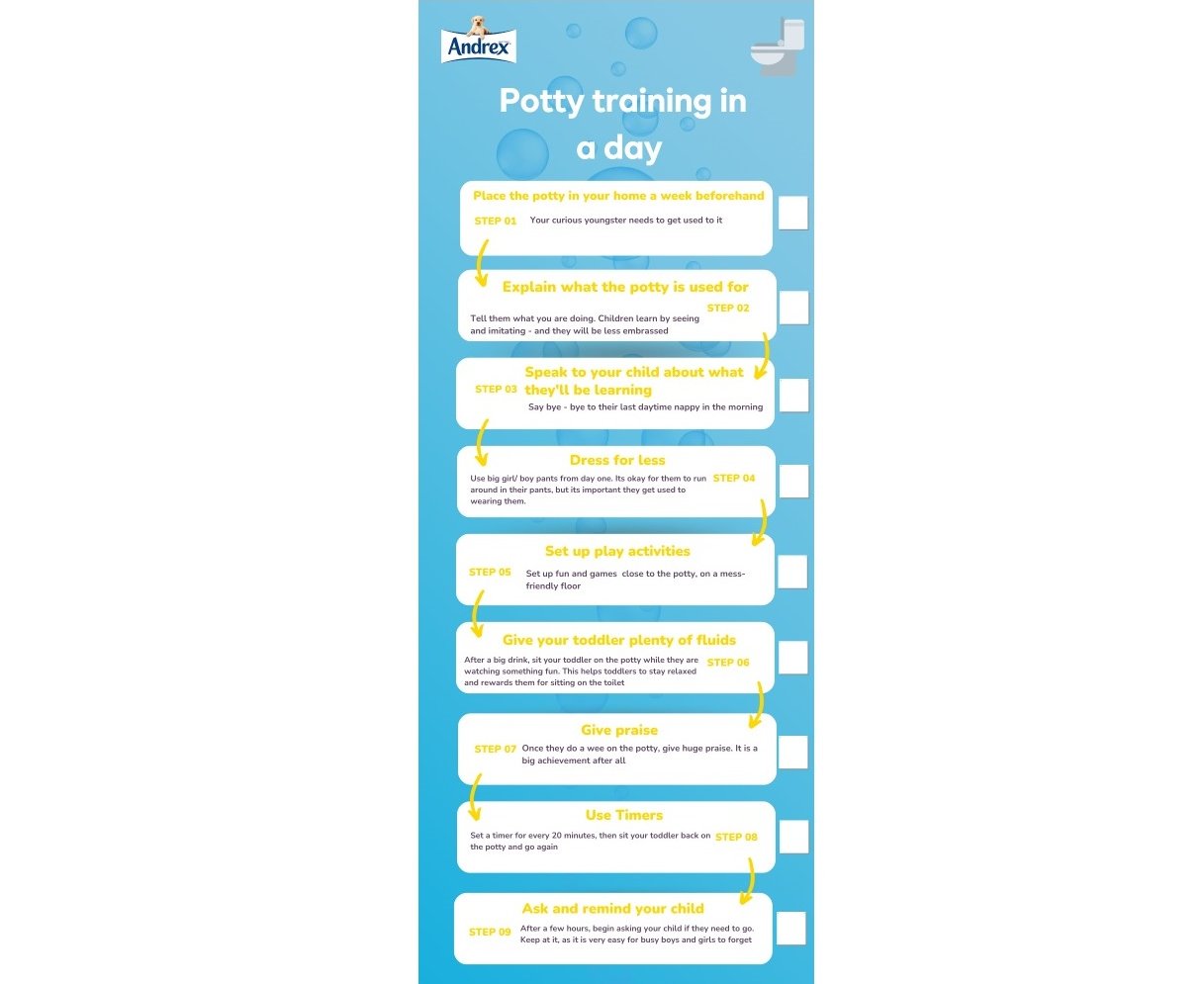 Diagram of potty training in three days 