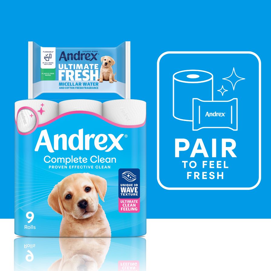 Andrex Complete Clean and Andrex Ultimate Fresh Hygiene packs
